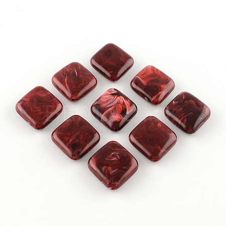Rhombus Imitation Gemstone Acrylic Beads X-OACR-R043-09-1