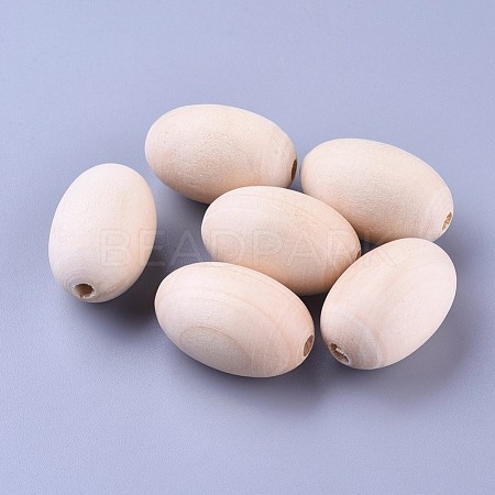 Unfinished Natural Wooden Beads X-WOOD-S650-81-LF-1
