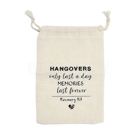 Cloth Hangover Kit Party Favor Drawstring Bags ABAG-A012-05A-03-1