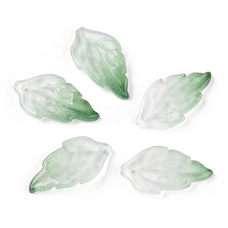 Baking Painted Transparent Glass Petal Beads DGLA-N004-07-1