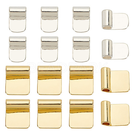 16Pcs 2 Styles Rack Plating Brass Glue-on Flat Pad Bails KK-AR0004-15-1