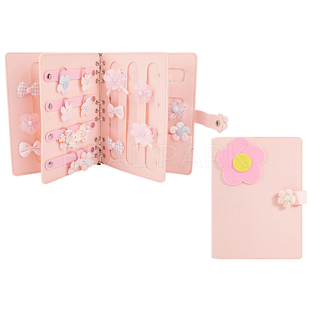 Felt Loose-leaf Hair Tie Storage Book FIND-WH0139-934-1
