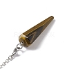 Natural Tiger Eye Hexagonal Pointed Cone Dowsing Pendulum Pendants G-G983-05P-04-4