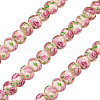 1 Strand Handmade Lampwork Inner Flower Rondelle Beads Strands LAMP-TA0002-72J-2