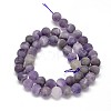 Frosted Natural Amethyst Round Bead Strands G-L357-8mm-07-2