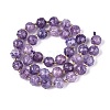 Ombre Effect Dyed Transparent Crackle Glass Beads Strands GLAA-Q111-10MM-03-3
