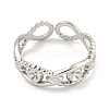 Tarnish Resistant 304 Stainless Steel Open Cuff Ring Components RJEW-A043-03P-2