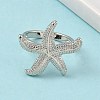 Brass Cuff Rings for Women RJEW-A083-01P-2