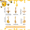 40Pcs 2 Style Alloy Enamel Honeycomb & Bees Pendant Decorations HJEW-SC0001-21-2