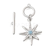 Brass Pave Cubic Zirconia Toggle Clasps KK-N289-09P-2