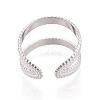 Adjustable 304 Stainless Steel Cuff Rings for Women RJEW-N052-25P-3