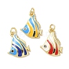 Sea Animals Brass Enamel Pendants KK-B155-02A-G-1