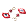 Glass Seed Bead Evil Eye Hoop Earrings EJEW-MZ00272-04-4