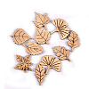 50Pcs Plant Theme Unfinished Wood Leaf Shaped Cutouts WOCR-PW0003-01-3