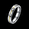 Valentine's Day Gifts Titanium Steel Cubic Zirconia Couple Rings For Women RJEW-BB16490-9P-2