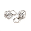 Rack Plating Brass Clear Cubic Zirconia Pendants KK-E081-09P-3