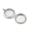 304 Stainless Steel Floating Locket Pendants STAS-E443-41P-02-2