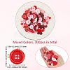 300Pcs 2 Colors Resin Buttons DIY-SP0003-98B-2