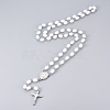 304 Stainless Steel Rosary Bead Necklaces NJEW-F240-01P-2
