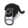 Black Cat with Cup Alloy Enamel Brooch JEWB-E022-04EB-04-1