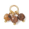 10Pcs 10 Styles Natural Mixed Gemstone Pendants PALLOY-JF04932-02-3
