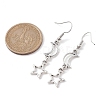 Moon & Star Hollow Alloy Dangle Earrings for Women EJEW-JE05627-3