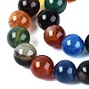 Natural Agate(Dyed & Heated) Beads Strands G-Q604-12MM-01-3