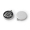304 Stainless Steel Black Enamel Charms STAS-M102-17P-02-2