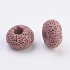 Natural Dyed Lava Rock European Beads G-E477-A-3