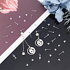 DICOSMETIC 50Pcs Transparent Painless Prevent Allergy Resin Stud Earring Findings with Stainless Steel Findings KY-DC0001-03-3