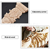 SUPERFINDINGS 2Pcs Rubber Wooden Carved Decor Applique WOOD-FH0001-78-2