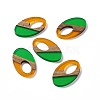 Transparent Resin & Walnut Wood Pendants RESI-M027-02I-4