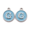 Platinum Plated Alloy Enamel Charms X-ENAM-S118-04G-P-1