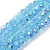 Electroplate Transparent Glass Beads Strands EGLA-A046-01A-16-1