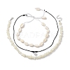 3Pcs Bohemia Natural Cowrie Shell & White Shell Beaded Necklaces NJEW-JN04784-1