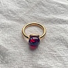 Square 304 Stainless Steel with Glass Finger Rings FS-WG8AAFA-02-1