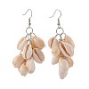 Cowrie Shell Beads Dangle Earrings EJEW-JE02898-1