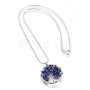 Natural Mixed Stone Chips Pendant Necklaces NJEW-JN02245-2