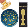 Brass Wax Seal Stamps with Wood Handle AJEW-WH0412-0332-1
