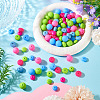 90Pcs 9 Styles Round Silicone Focal Beads SIL-TA0003-56-6