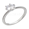 1Pc Brass Micro Pave Cubic Zirconia Rings RJEW-LP0001-19-1