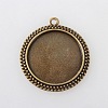 Vintage Tibetan Style Alloy Pendant Cabochon Bezel Settings TIBEP-M018-59AB-NF-1