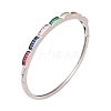 Brass Pave Colorful Cubic Zirconia Hinged Bangles for Women BJEW-S147-32P-A-1