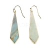 Natural Flower Amazonite Dangle Earrings EJEW-P145-03E-1