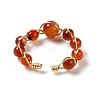 Adjustable Natural Carnelian with Brass Rings G-B075-01G-09-3