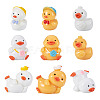 9Pcs 9 Styles Cartoon Cute Resin 3D Duck Figurines DJEW-TA0001-39-3