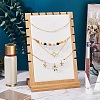 Bamboo Wood Multiple Necklace Display Stands NDIS-WH0009-13A-WH-2