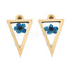 304 Stainless Steel Epoxy Resin Pendants STAS-T072-30-2