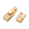 Brass Micro Pave Clear Cubic Zirconia Interlocking Clasps X-KK-C075-36G-2