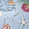 6Pcs Electroplated Natural Keshi Pearl Pendants PEAR-HS0001-12-5